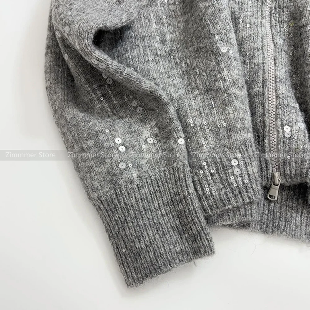 Модный женский осенне-зимний новый тяжелый кашемировый вязаный кардиган с