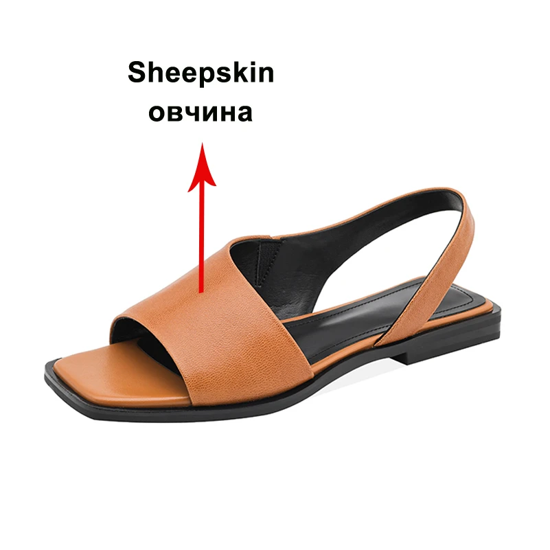 Женские туфли из натуральной овечьей кожи Meotina летние повседневные на плоской