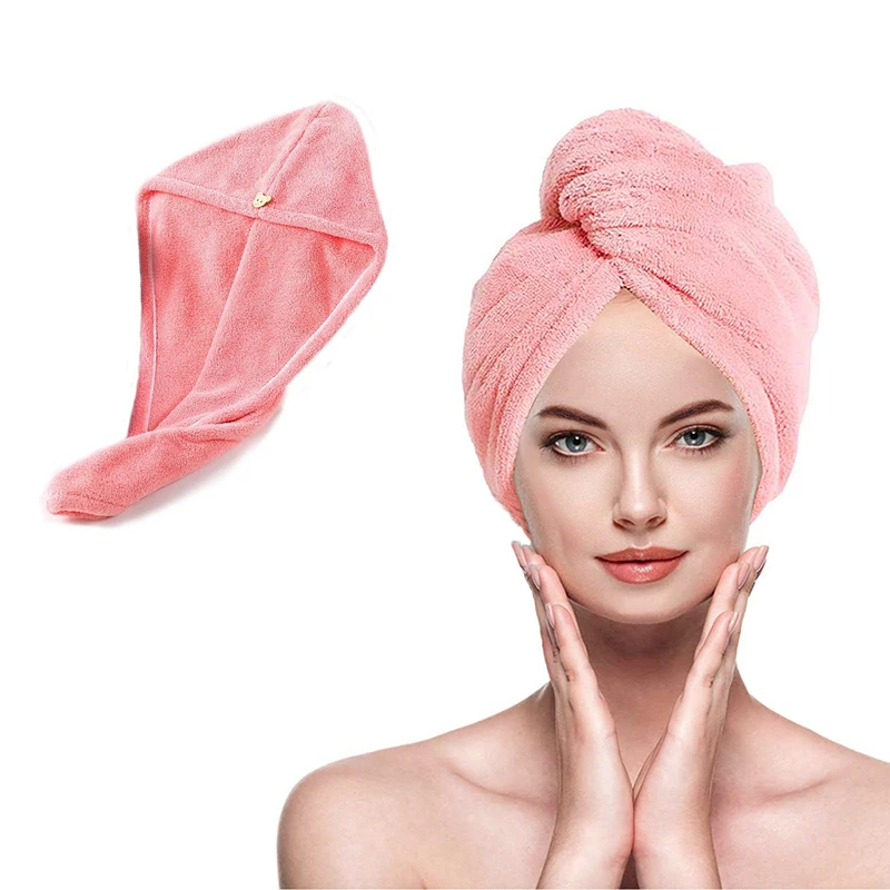 

Women Hair Drying Hat Super Absorbent Head Towel Dry Hair Cap Quick Dry Microfiber Towel Cap Bath Cap Solid Towel Cap