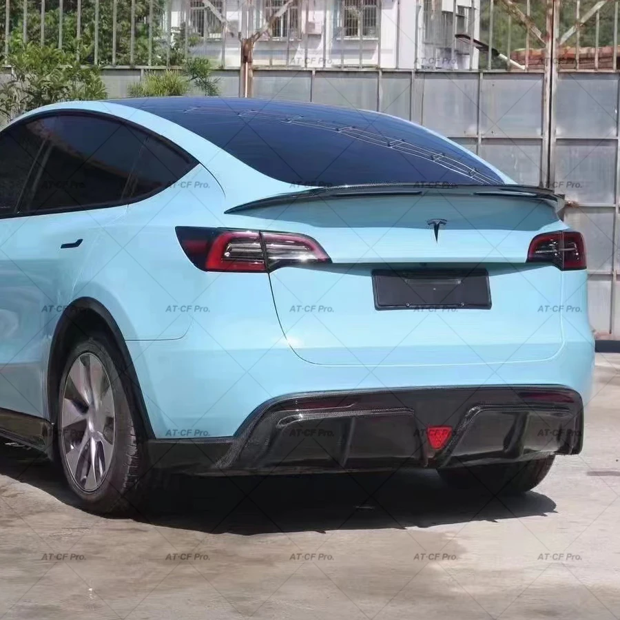 Модель 3/Y Настоящее углеродное волокно/глянцевый черный Задний спойлер Duckbill для