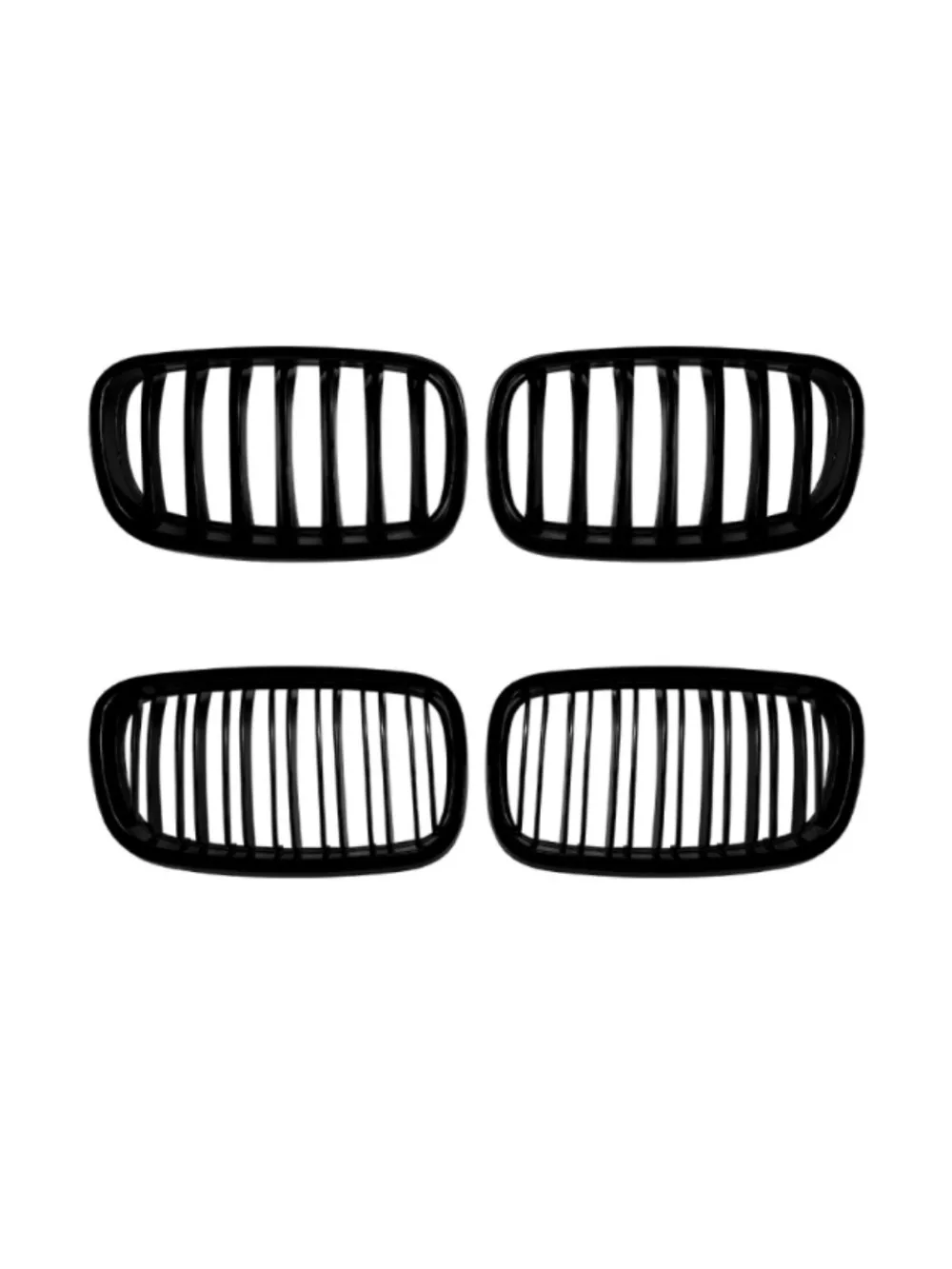 Фото Для BMW X5 E70 X6 E71 2006-2013: Хромированные решетки радиатора в стиле Diamond, черные, с двойной линией, гоночные, аксессуары №5