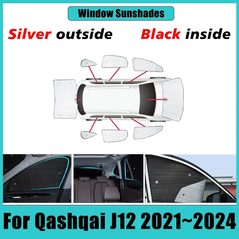 Солнцезащитный козырек для Nissan Qashqai J12 2021 ~ 2024 солнцезащитный лобового стекла с