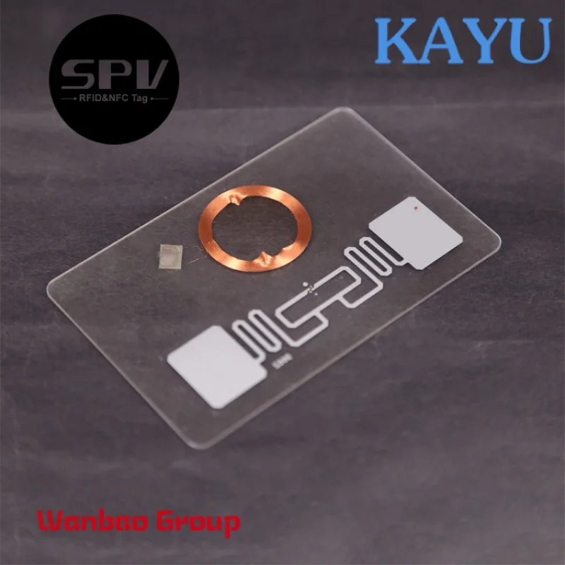 Programmable Dual Chip Transparent PVC RFID Rewritable NFC Card