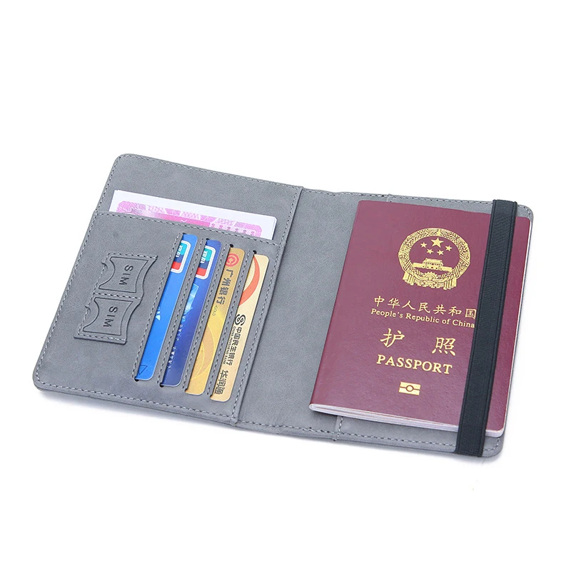 PU RFID Passport Cover Credit ID Card Wallet Waterproof Document Business Bandage Passport Holder Travel Multifunction Protector