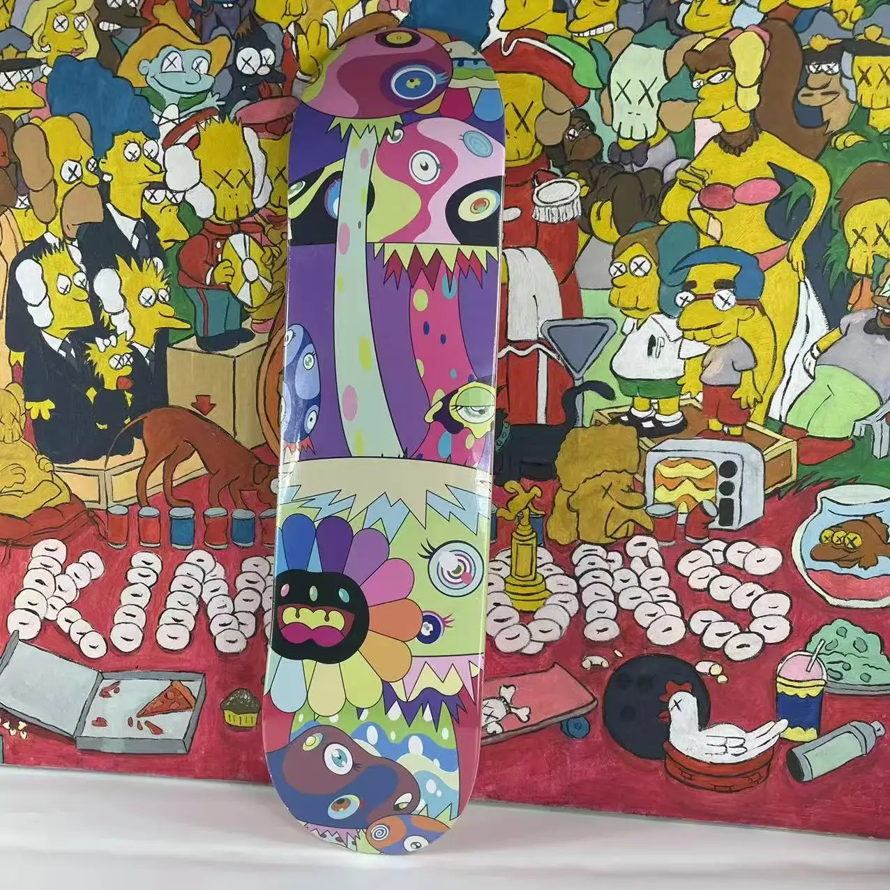 Фото Takashi SKATEBOARD WALL ART Украсьте свои стены с помощью этого уникального TM/KK Flower Skateboard Deck Canvas Art. Перевертите, скучное №4