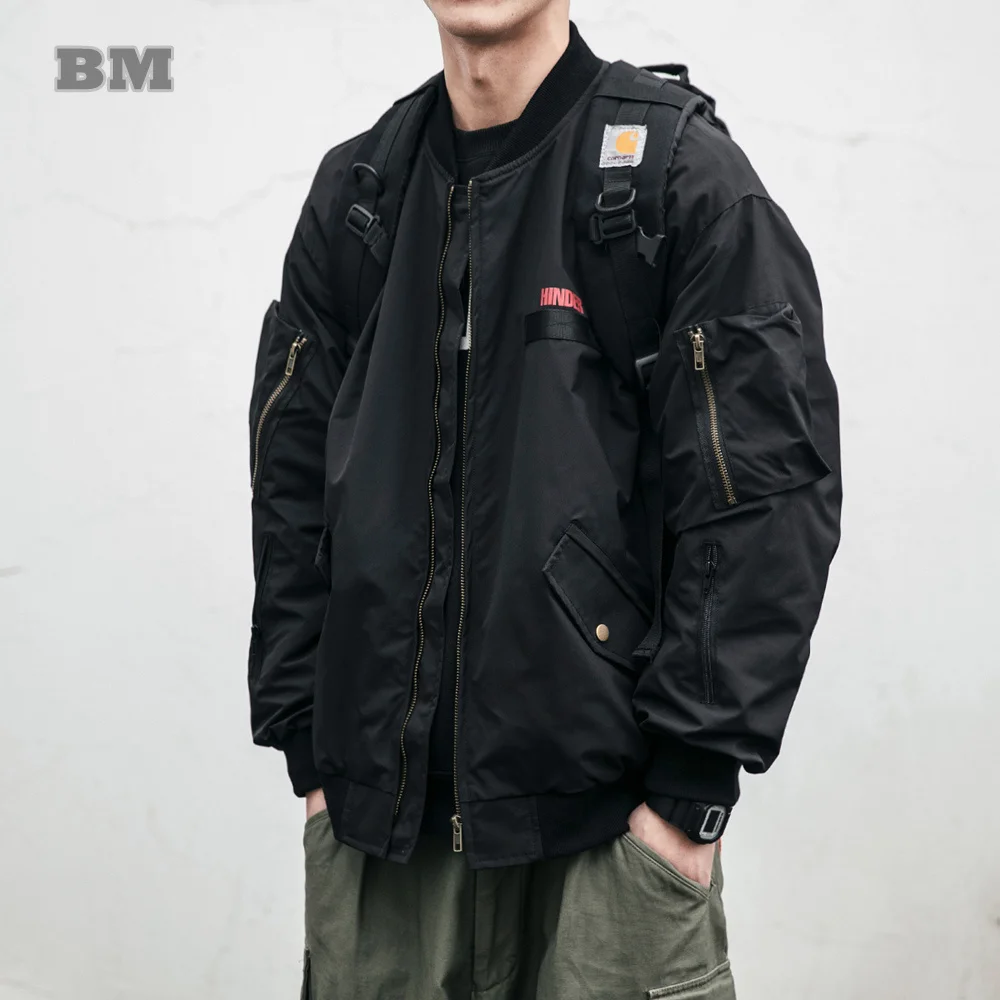 2022 American Retro Bomber Jacket Streetwear Hip Hop Couple Loose Casual Baseball Korean Clothes Men Harajuku Coat Kpop Top