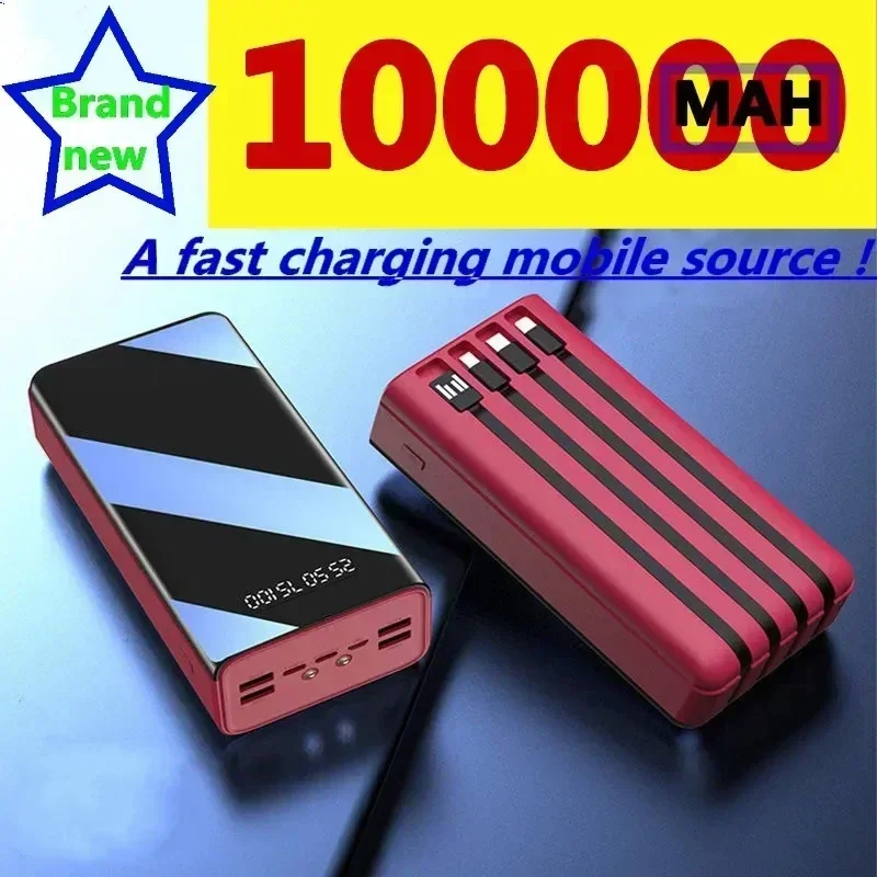 100000 mah USB Блок питания для быстрой зарядки Светодиодный дисплей Портативный