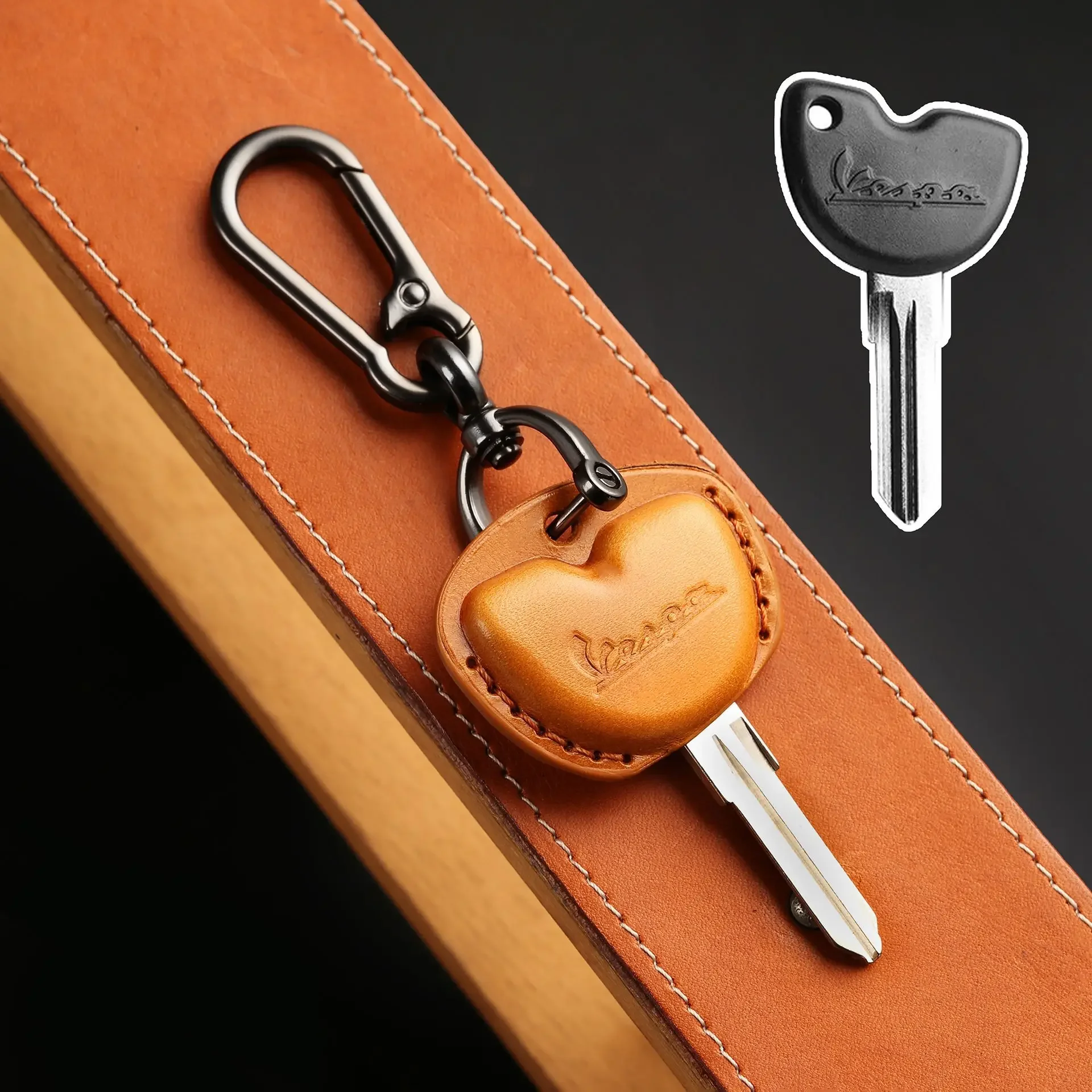 

Чехол для мотоцикла Vespa GTS LX LXV SPRINT PRIMAVERA 50 125 250 300 GTS 300ie S50, чехол для ключа, кожаный открыватель замка с логотипом