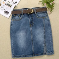summer mini skirt jean mid waist 2022 new spring summer package hip casual stretch pencil denim denim shorts skirt streetwear