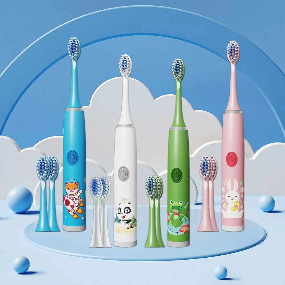 

Children Electric Toothbrush Cute Cartoon Pattern Kids with Replace The Toothbrush Head Ultrasonic Electric Toothbrush Smart