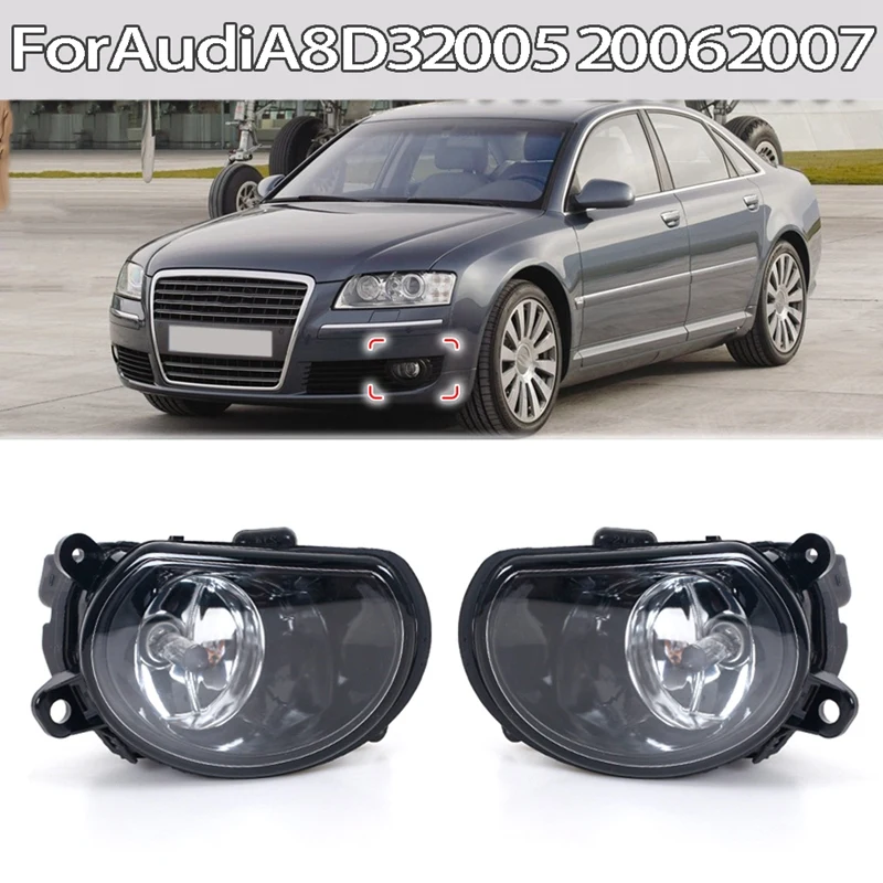 

1Pair Car Left Right Fog Light LED Headlight Front Driving Fog Lamp 4E0941699A 4E0941700A for- A8 D3 2004-2007