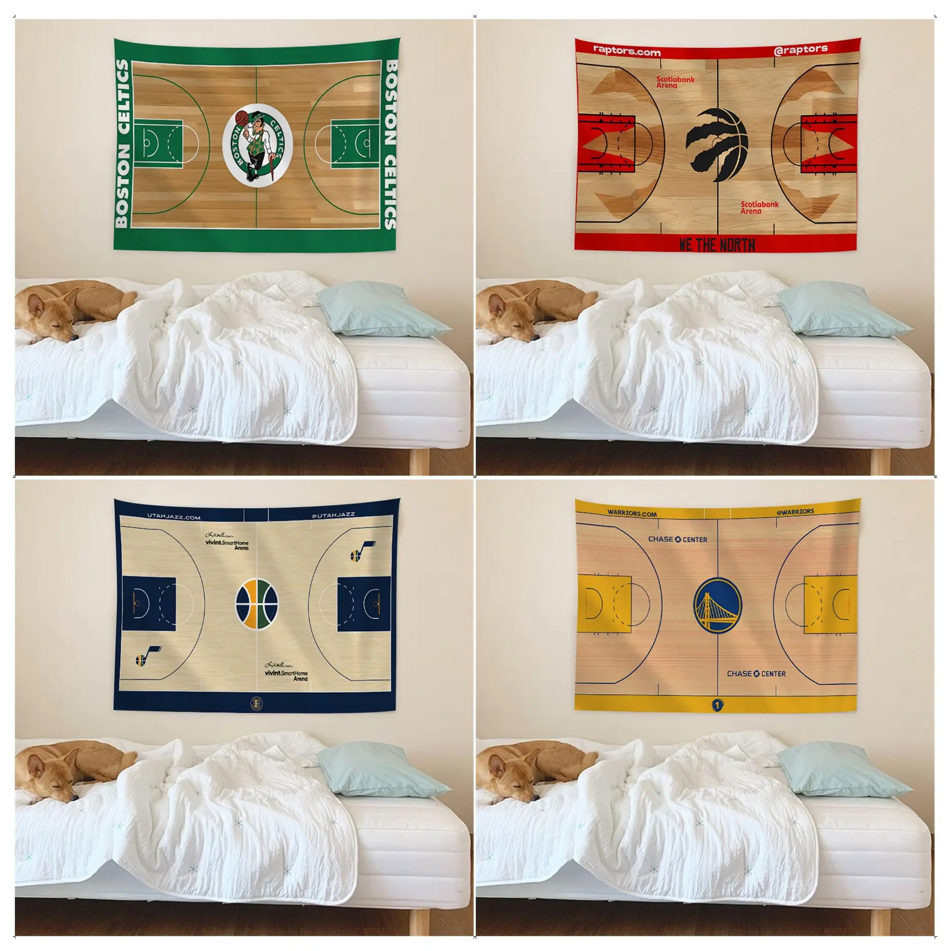 

Basketball Court Pattern Hanging Bohemian Tapestry Hippie Flower Wall Carpets Dorm Decor INS Home Decor