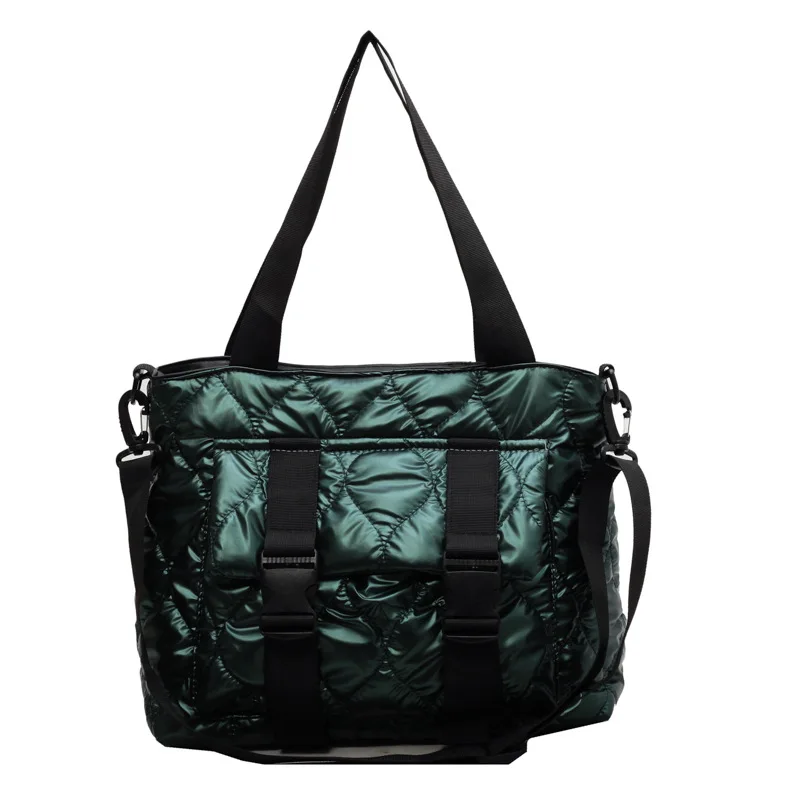 2023 Cotton Clothes Portable Women's Bag Large Capacity Tote Bag Rhombus Embroidery Thread Space Cotton Shoulder Messenger Bags