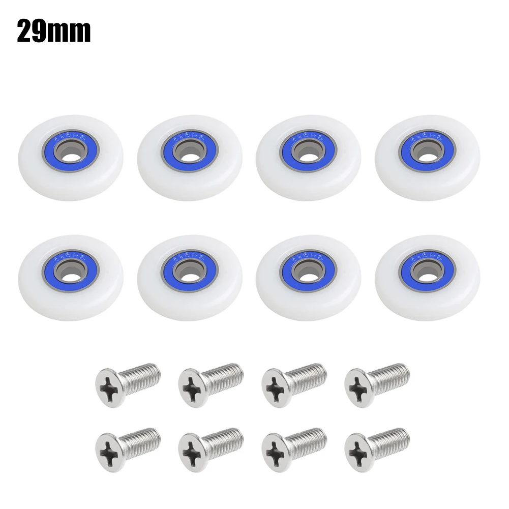 

8pcs 27/29mm Shower Door Roller Old Style Glass Sliding Door Replacement Rolling Wheel For Shower Cabins Steam Cabin Enclosures