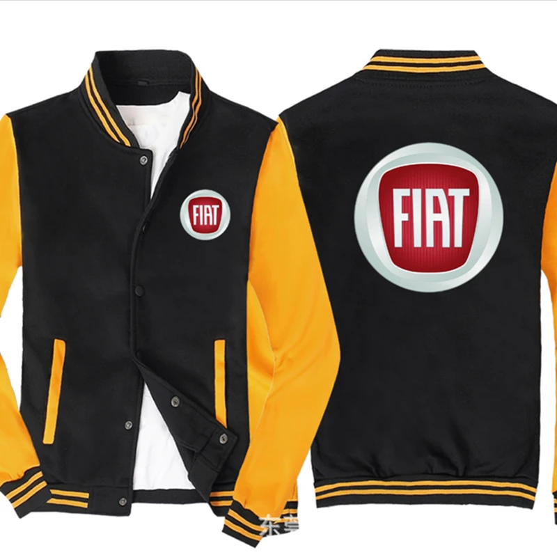 

2022 NEW Baseball Jacket Spring Autumn Fleece Cotton Slim Fit Jacket Ford FIAT Car Logo Sweatshirt Fashion Hip Hop