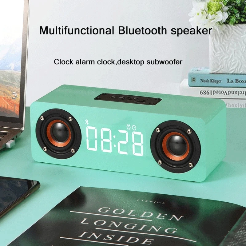 

Портативный беспроводной Bluetooth-динамик, супербасовый звук, дисплей светодиодной панели будильник, 3D объемный сабвуфер, музыкальный центр с ...