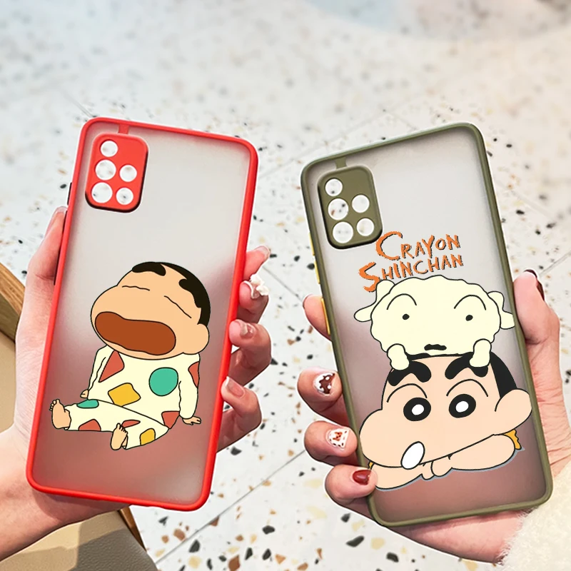 Crayon Shin chan милый для Samsung Galaxy A72 A52 A71 A51 A70 A32 A21S A03S A02S A12 5G 4G матовый полупрозрачный