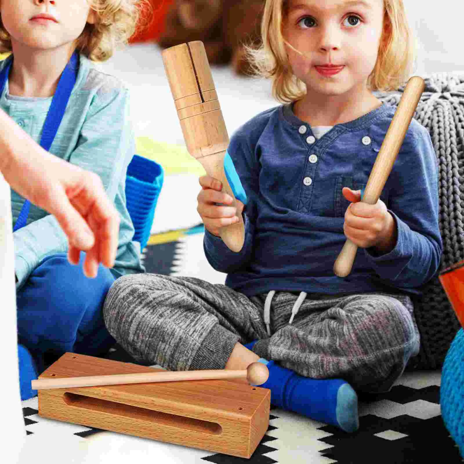 2-набор инструментов Орфа звуковой сигнал музыкальная игрушка деревянный блок