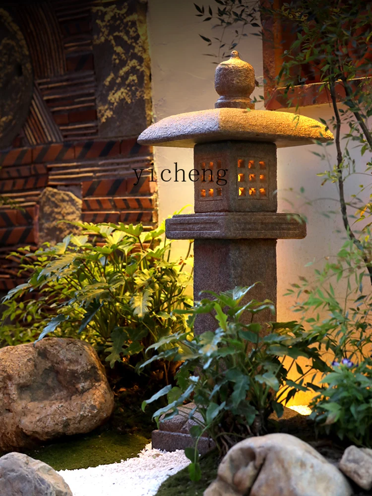 Уличная лампа XL в китайском стиле для двора японская на солнечной батарее сада