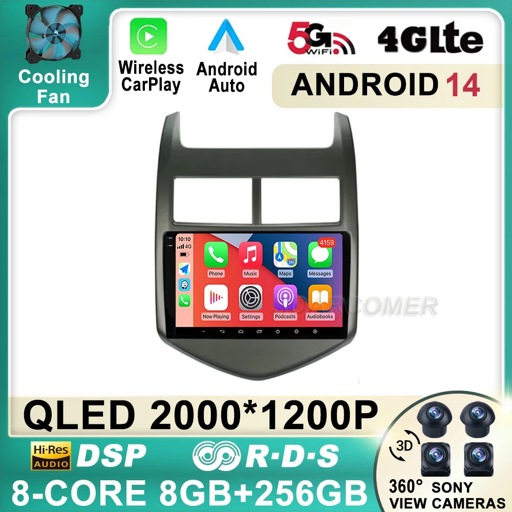 Автомагнитола на Android 14 0 для Chevrolet Aveo 2 Sonic T300 2011 2012 2013 2014 2015 мультимедиа навигация