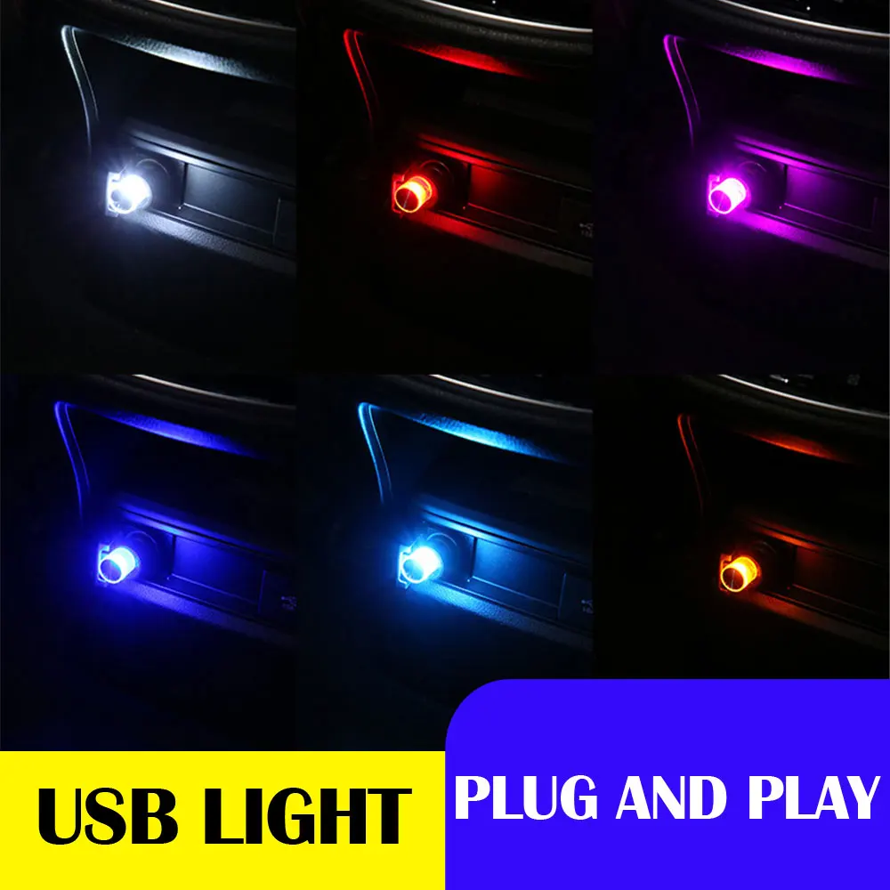 

Car Mini USB LED Atmosphere Lights Decorative Lamp For Party Ambient Modeling Automotive PortablePlug Play Auto Interior Led