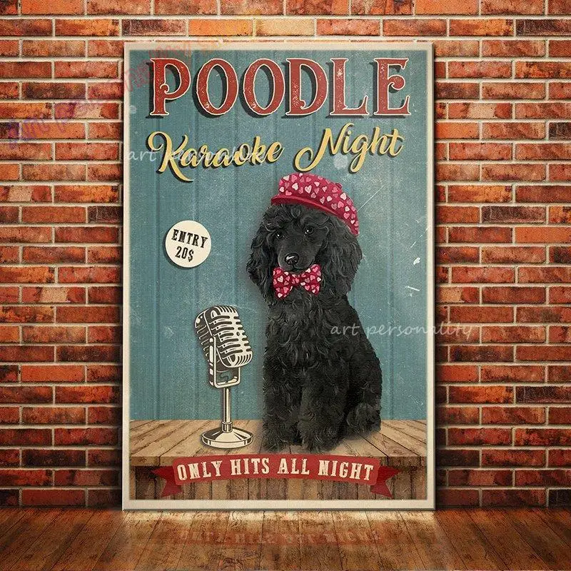 

Животное, французский пудель, собака, Фотофон для домашнего декора, для паба, бара, клуба, фотография, настенная табличка