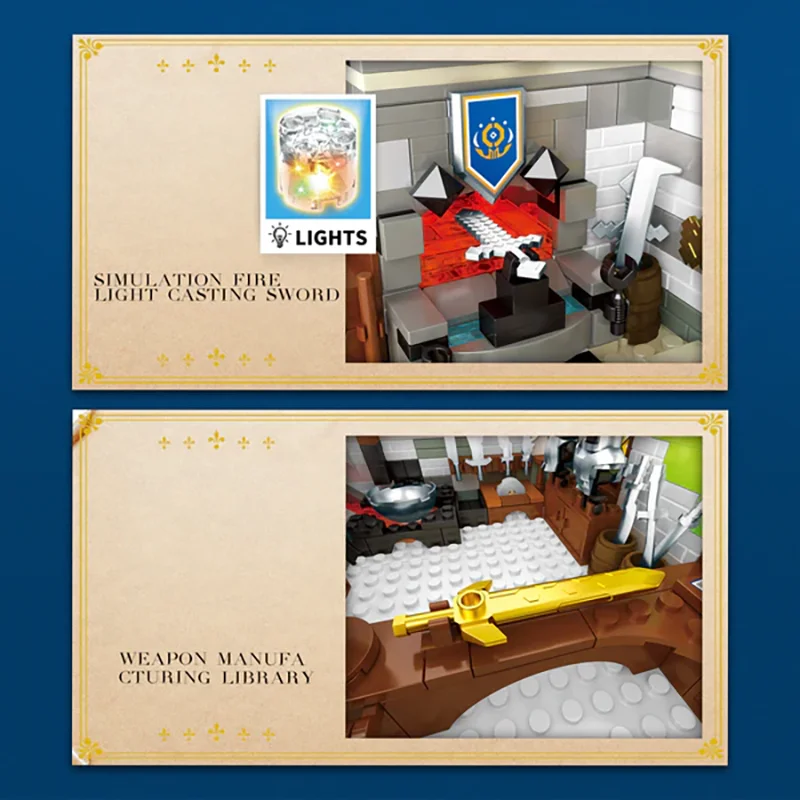 Reobrix66005 Европейское древнее здание уличная сцена строительные блоки игрушечная