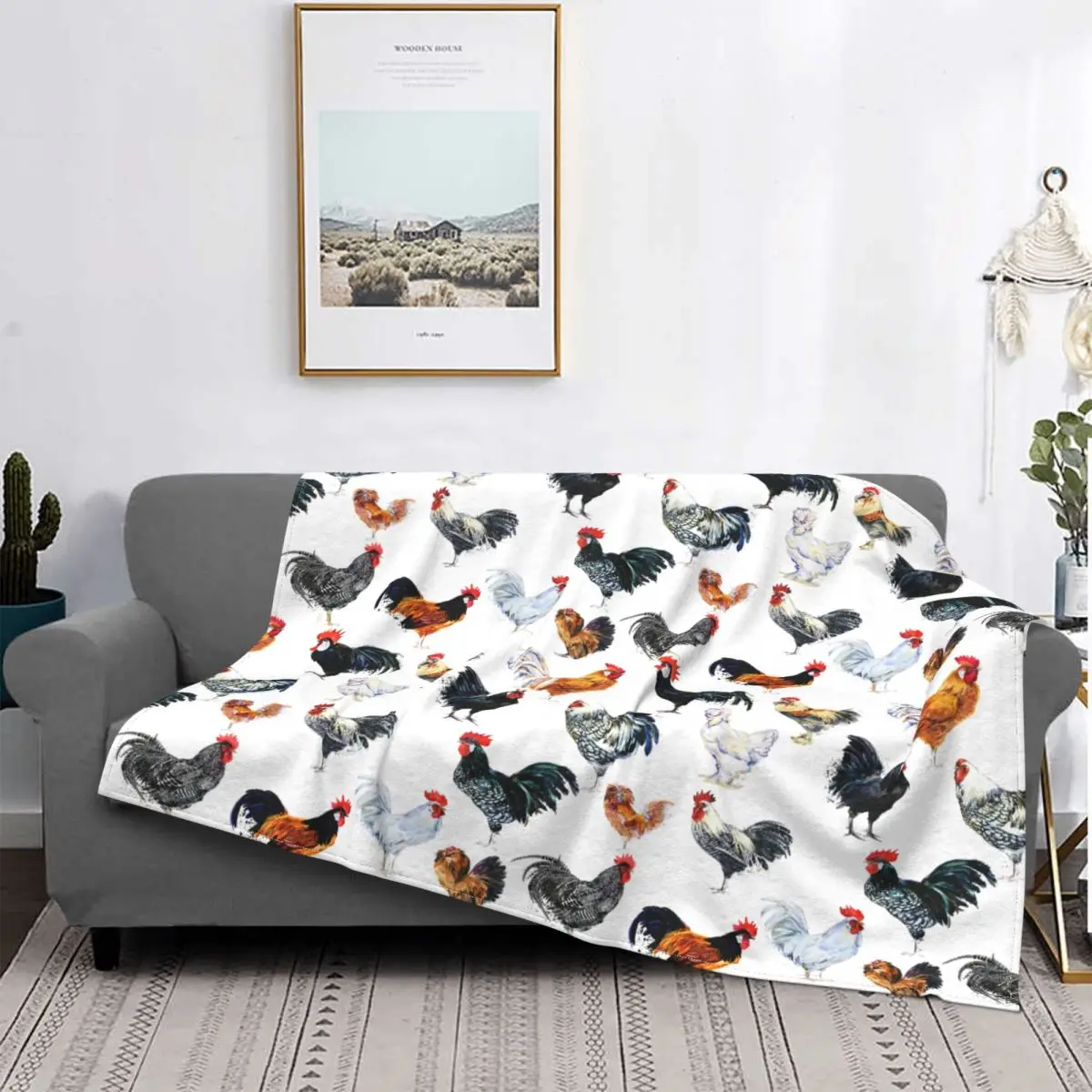 

Cartoon Chicken Cute Animal Blanket Flannel Decoration Multi-function Ultra-Soft Throw Blankets for Home Office Quilt