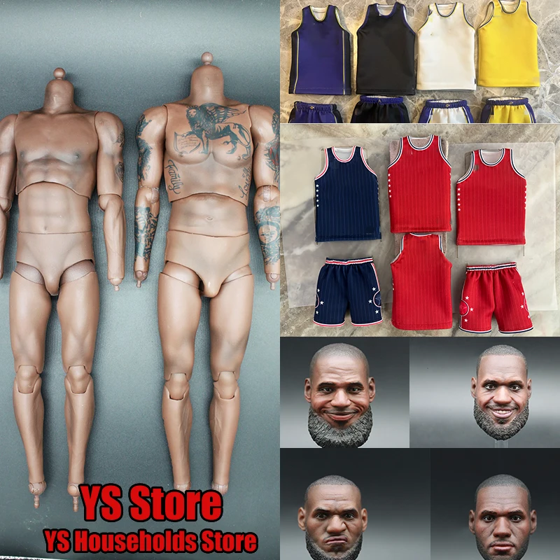 1/6 баскетбольный игрок мини голова Лепка Джеймс 23 логотип печать Джерси Набор