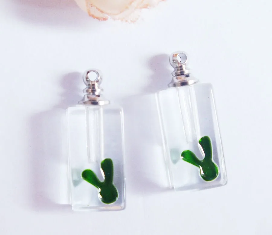 Оптовая продажа 100 шт. зеленые продолговатые кристаллы подвески для духов 26*10 мм