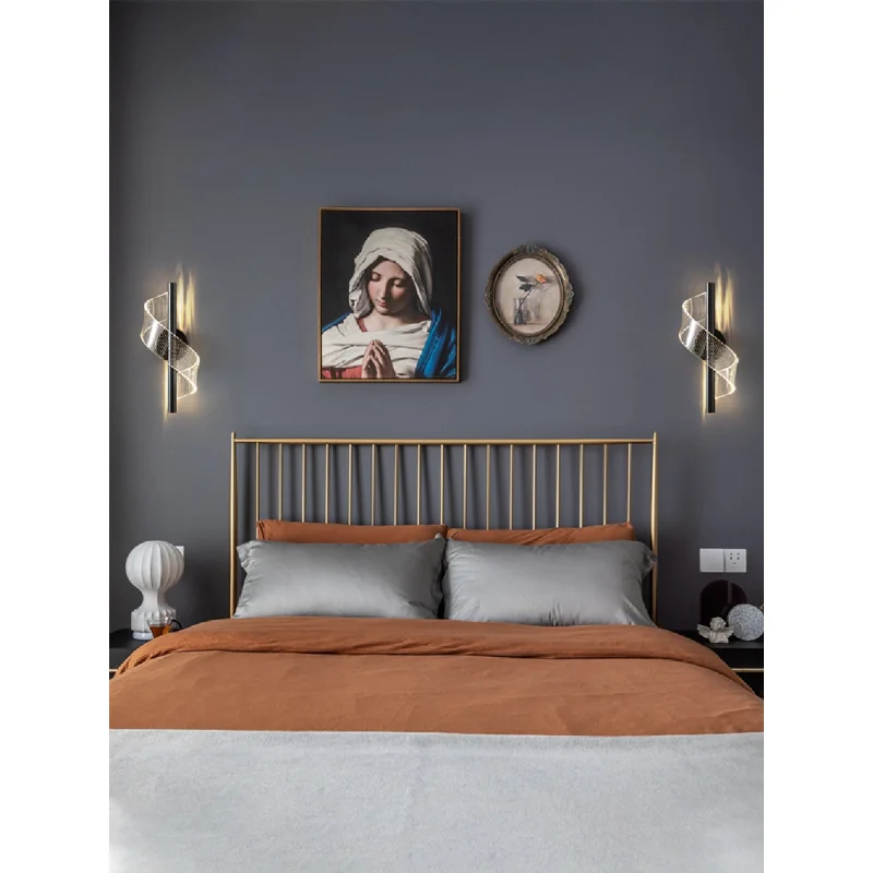

Copper wall lamp modern luxury LED bedroom bedside living room background corridor staircase gold home decoration Lighting