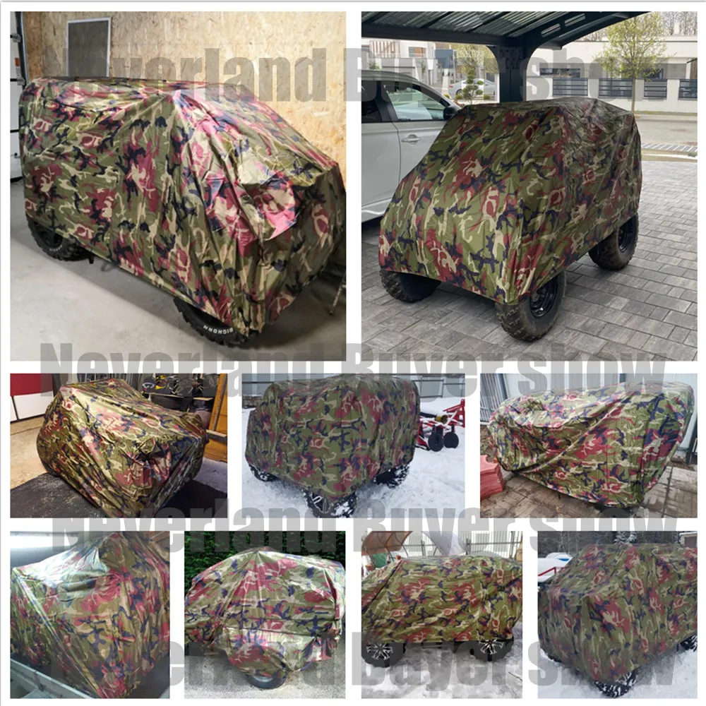 Quad Bike ATV Cover Universal Waterproof Motorcycle Vehicle Scooter Kart Motorbike Covers M L XL XXL XXXL Camouflage Black images - 6