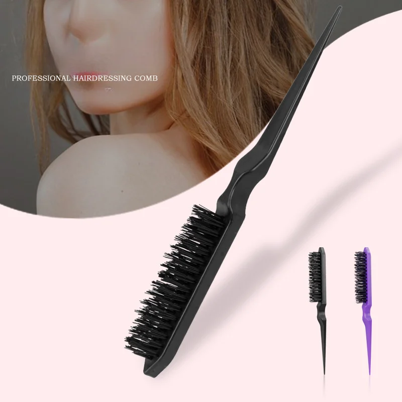 

4 Colors Professional Hairdressing Comb Teasing Back Combing Hair Brush Slim Line Styling Tool Salon Hair Fluffy Comb Wholesale