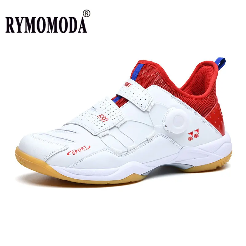 Professional Badminton Shoes for Men and Women Anti-skid Breathable Rotary Button Sport Sneaker Student Athletic Training Shoes