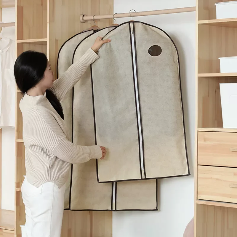 

Garment Coat Outer Dress Suit Clothes Dust-proof Cover with Zipper Clothes Organizer Storage Bags Protect Dust Cover
