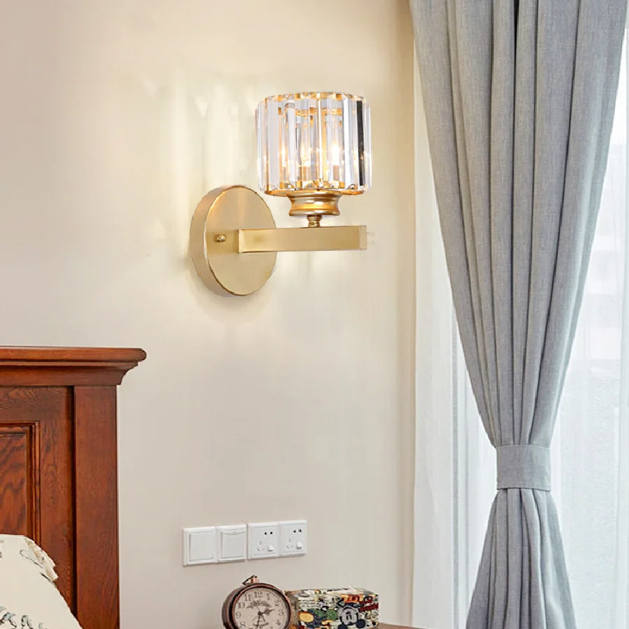 

Modern Living Room Wall Lamp Crystal Wall Sconce Aisle Bedroom Bedside LED Lights TV Background Wall Corridor Lighting Fixture
