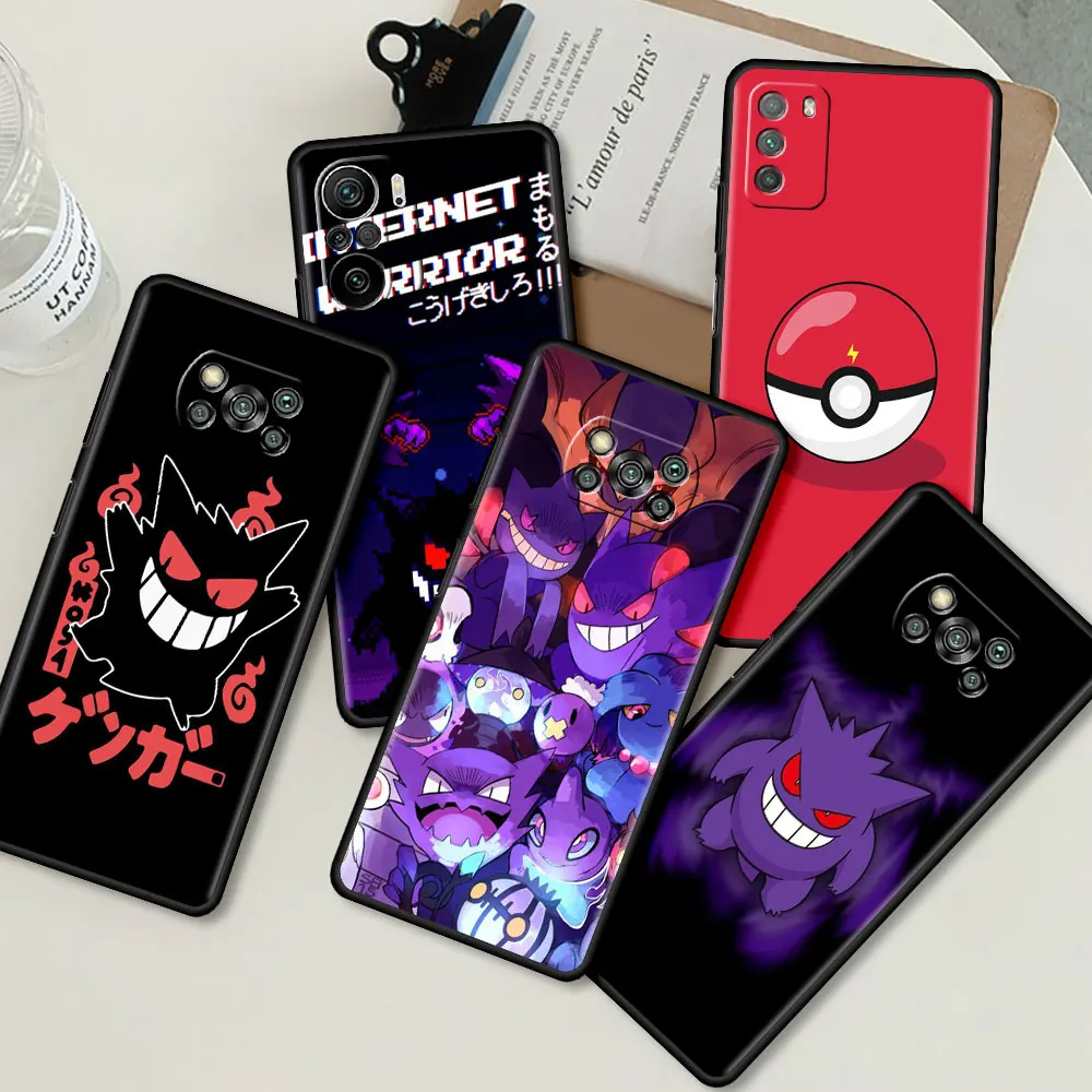

Funny Pokemon Gengar Case For Xiaomi Mi Poco X3 X4 NFC M3 Mi 11 11T 10 T 9T 12 9 10T Lite Silicone Back Phone Cover
