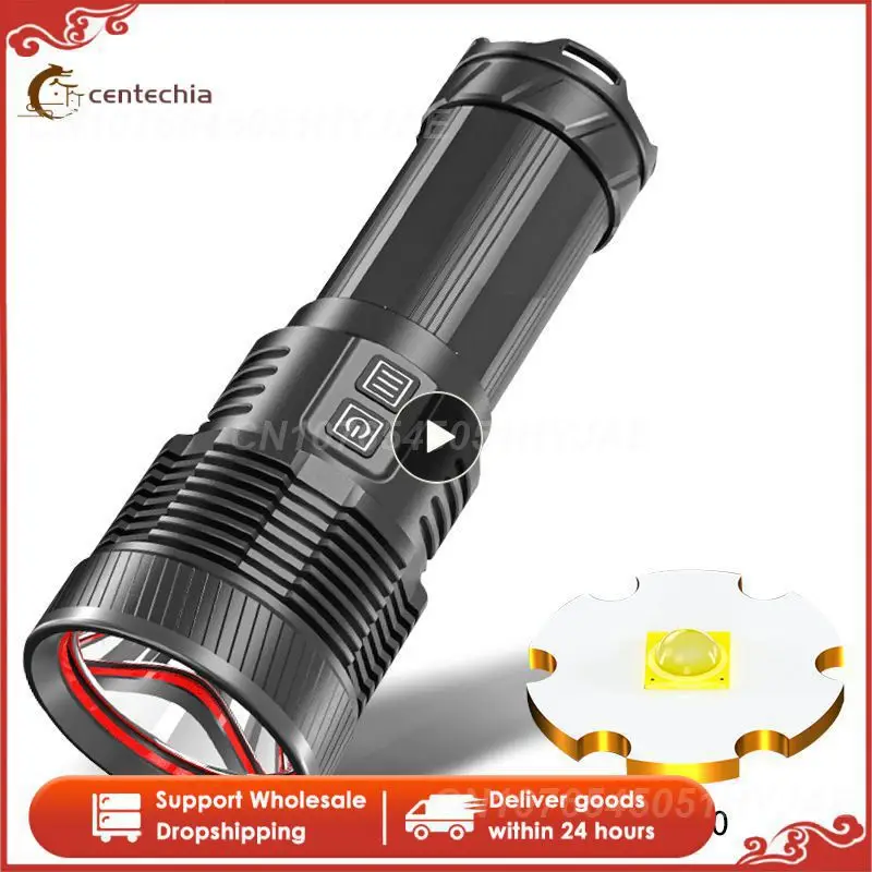 

The New XHP70 Outdoor Portable Powerful Shoulder Searchlight USB Rechargeable Dual-switch LED Flashlight With Built-in Battery
