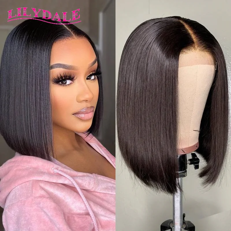

12 Inch Short Bob Wigs Human Hair For Black Women Raw Indian Lace Front Wig 13x4 Frontal Wig 4x4 Lace Closure Wig Pre Plucked