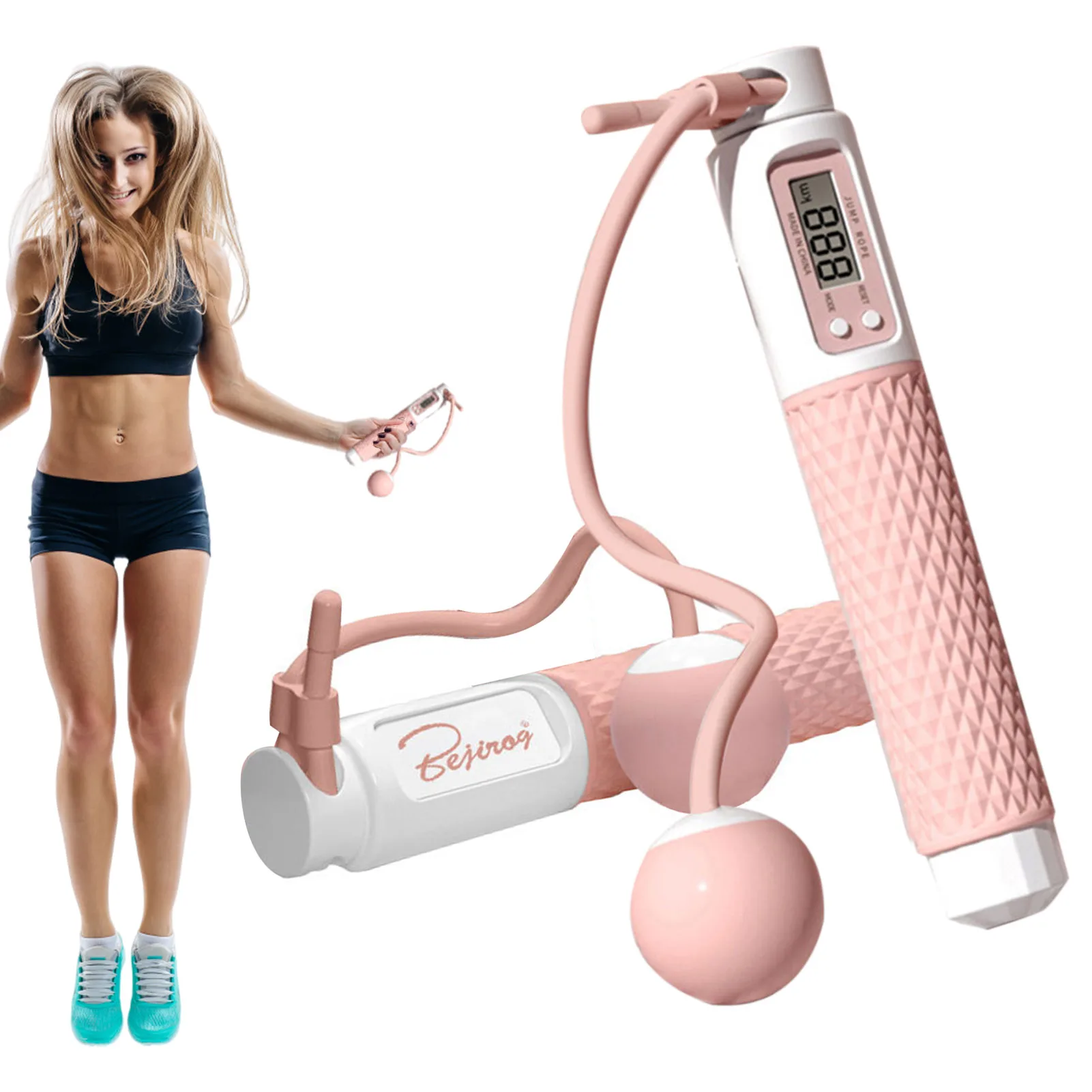 

Скакалка Беспроводная, прочная Скакалка с подсчетом калорий, подходит для фитнеса и домашних упражнений