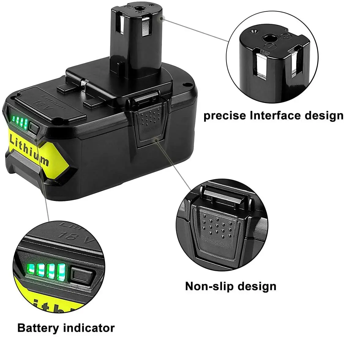 

2Packs Battery for Ryobi 18V 6800mAh High Capacity Lithium Battery for Ryobi ONE+ P102 P103 P104 P105 P107 Cordless Power Tools