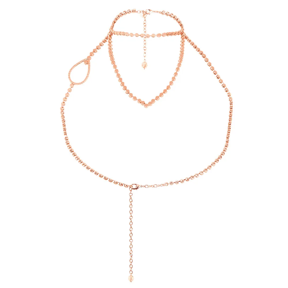 Двухслойная цепочка для бюстгальтера бикини женщин аксессуары с кристаллами