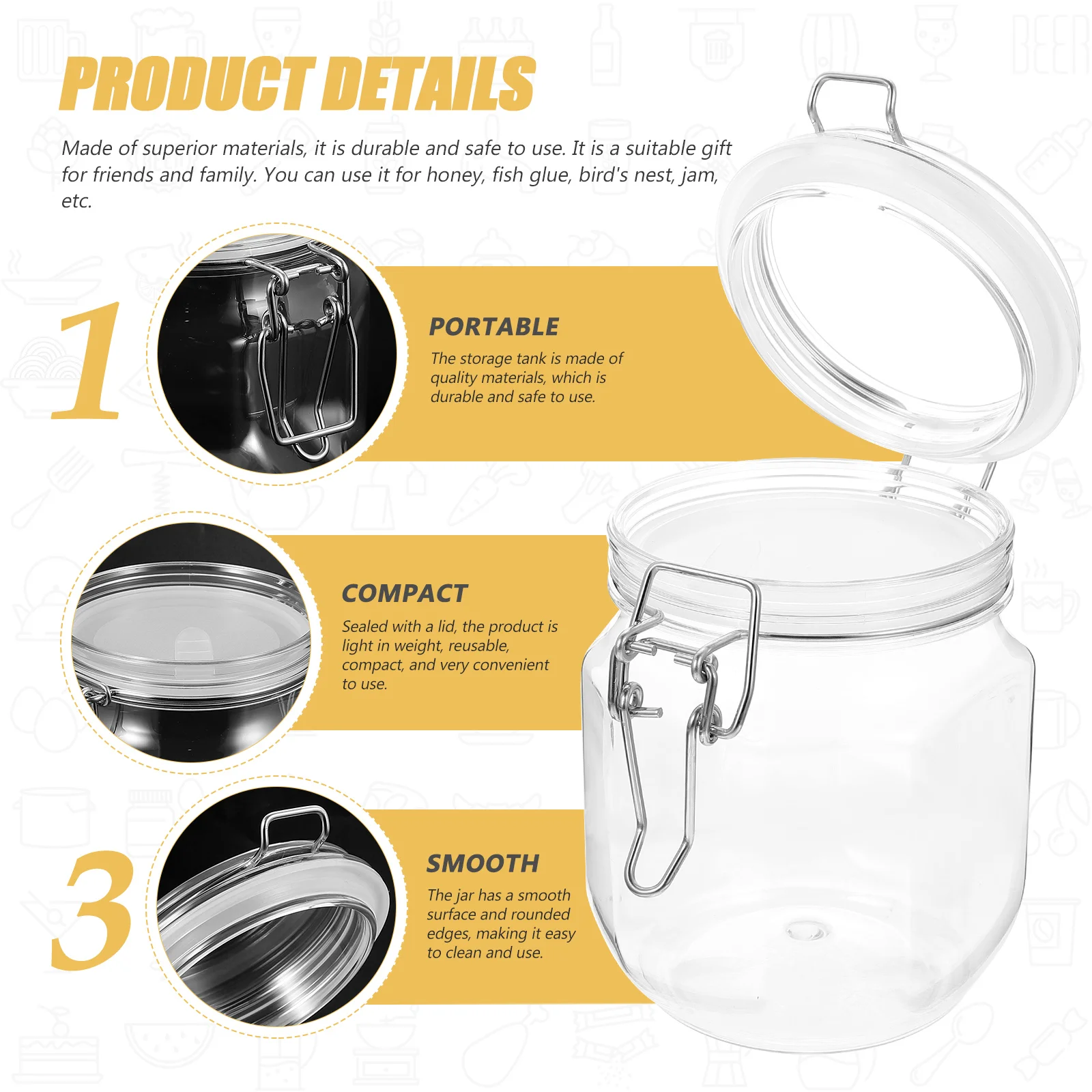 2 шт. герметичные банки для меда с крышками пластиковая герметизирующая крышка