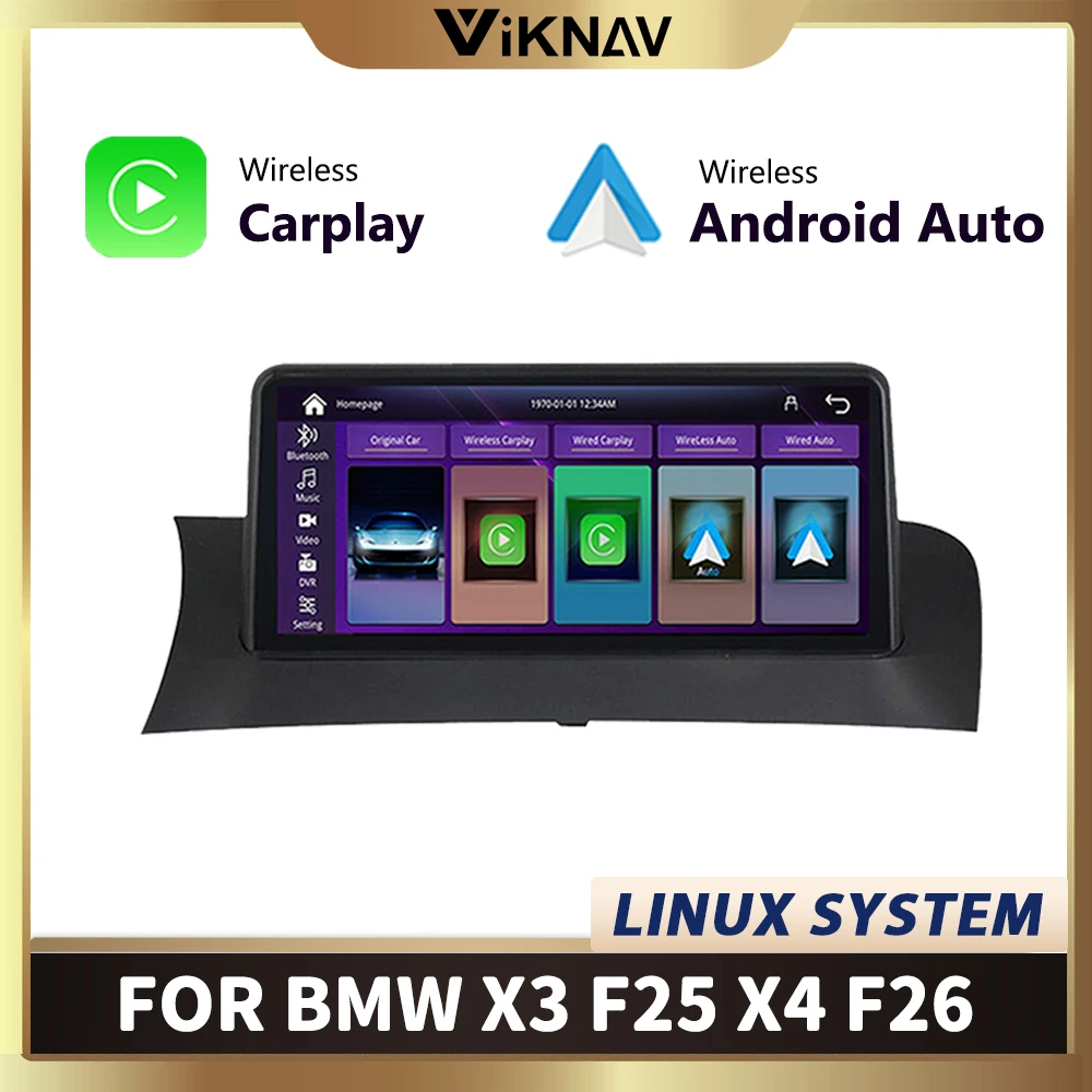 

Автомобильный радиоприемник Linux, беспроводной CarPlay для BMW X3 F25 X4 F26, радио, Android, автомобильный мультимедийный плеер, навигация, беспроводное головное устройство
