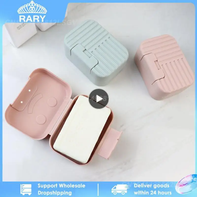 

1~10PCS Nordic Style Soap Box With Lid Lock Sealed Travel Hiking Portable Soap Dish Home Shower Bathroom Supplies