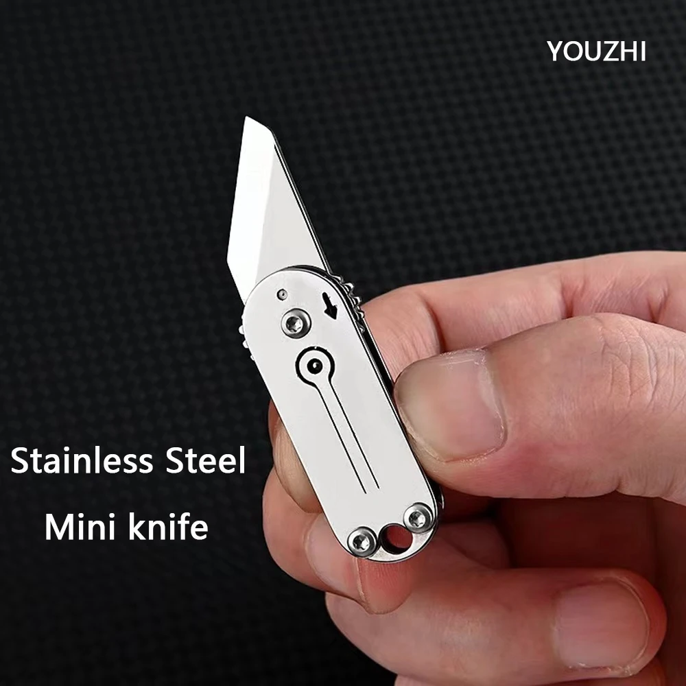 

New Pocket Folding Knife Thin and Light Keychain Knives Sharper Fruit Pencil Unboxing Outdoor Portable Tool Small Finger Knife