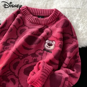 Imported Disney Cartoon Bear Lotso Soft Sweater Y2k Aesthetic Top Clothes Women Men Fashion Loose Pullovers F