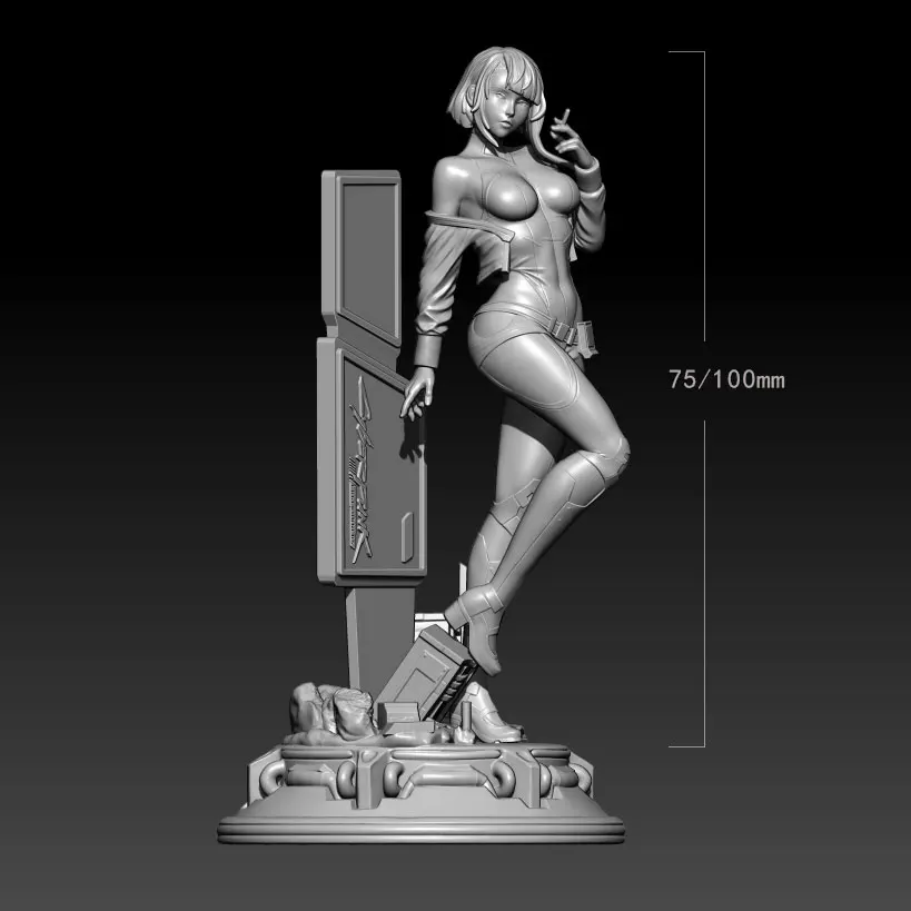 

1/24, 75 мм, 1/18, 100 мм, модель из смолы, игровая фигурка девушки, скульптура, Неокрашенная, без цветов, RW-945