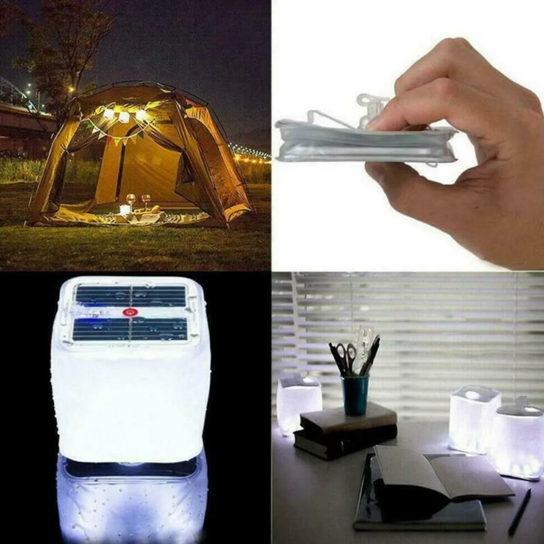 

1pc Foldable LED Solar Inflatable Light 3.7V/1000mA Camping Lamp PVC Tent Emergency Lamp For Outdoor Travel Inflatable Light