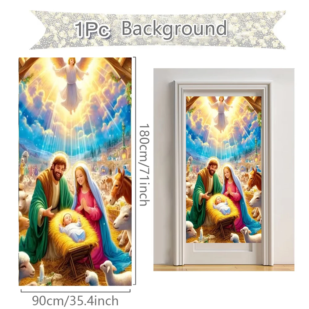 Христос Иисус ребенок рождения Святая семья Рождественская сцена дверная крышка